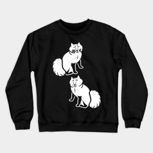 Arctic fox friends not fur white and teal Crewneck Sweatshirt